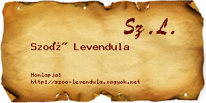 Szoó Levendula névjegykártya